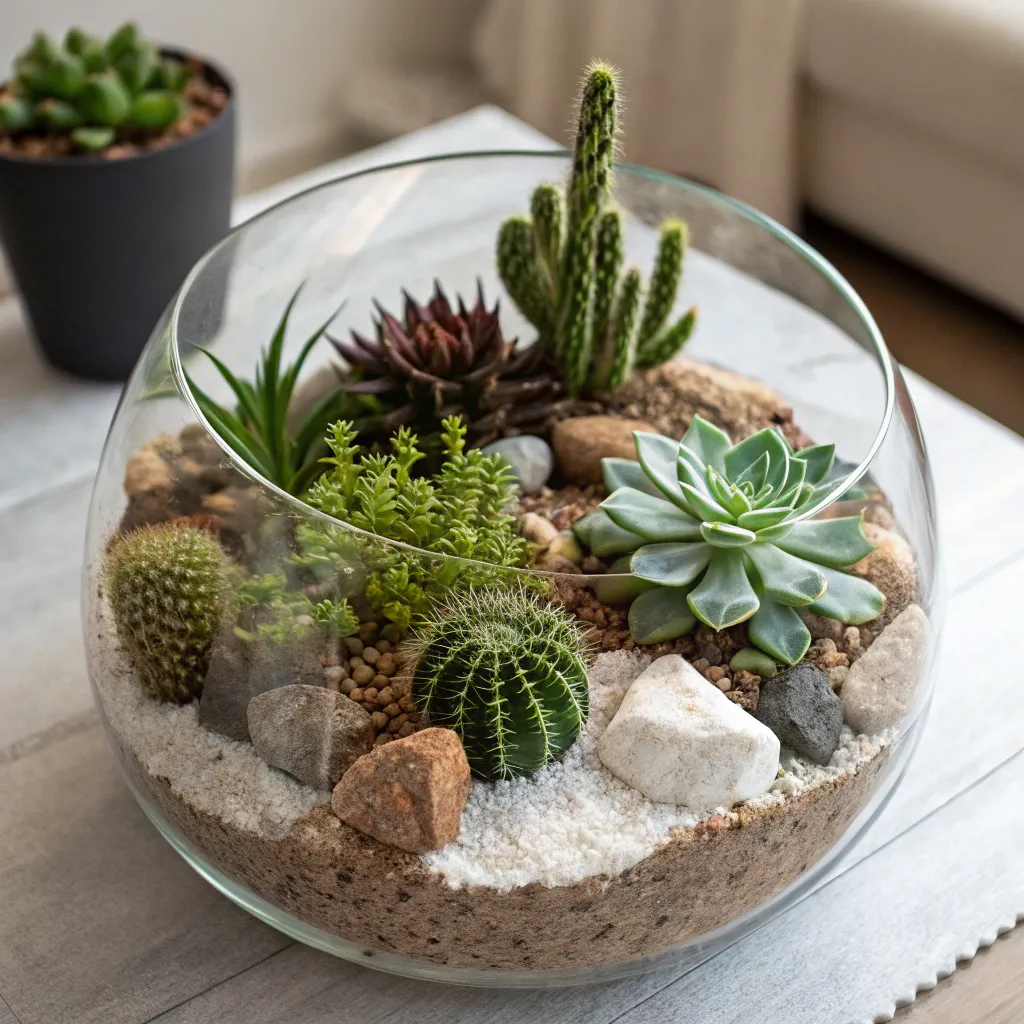 Stylish desert terrarium