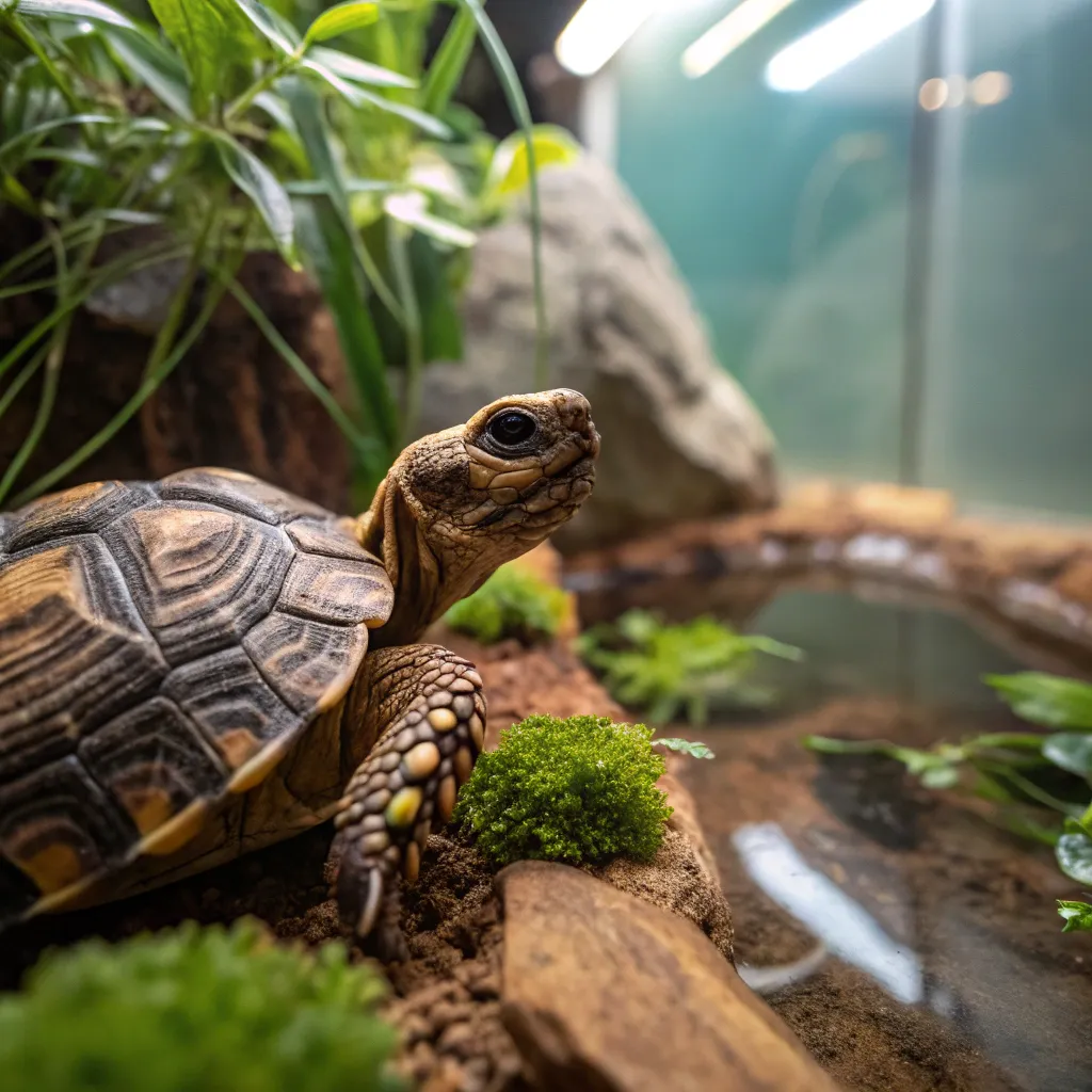 Close-up of a turtle in a terrarium